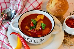 Hungarian goulash offers a gratifying dining experience